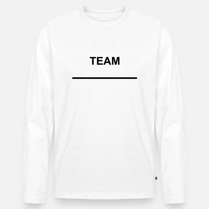 Team mit Name Template - Männer Premium Bio Langarmshirt - Weiß