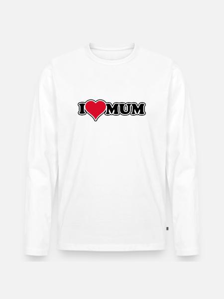I love mum - 1970s Retro - Men's Premium Organic Long Sleeve Shirt - white