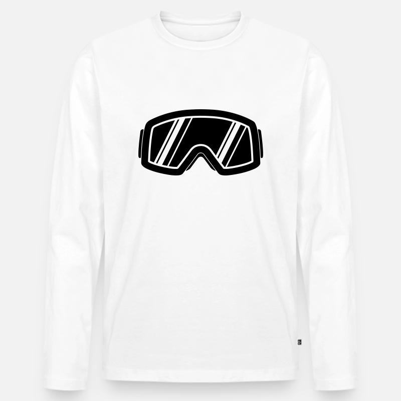 ski brille - Männer Premium Bio Langarmshirt - Weiß
