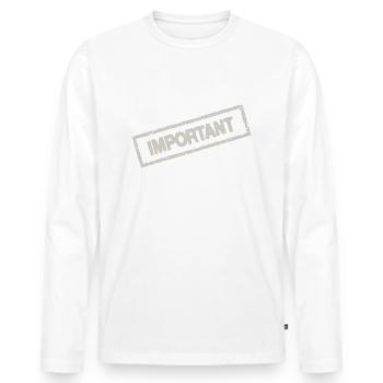 important - T-shirt manches longues Premium bio Homme - blanc - Devant - Nico (187cm)