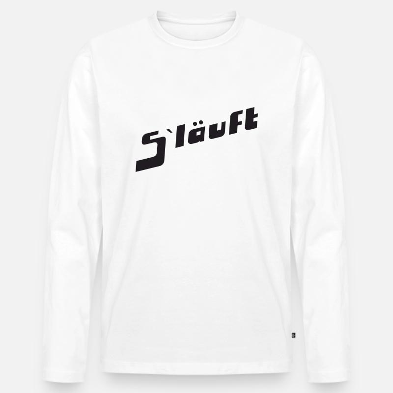 Läuft - Männer Premium Bio Langarmshirt - Weiß