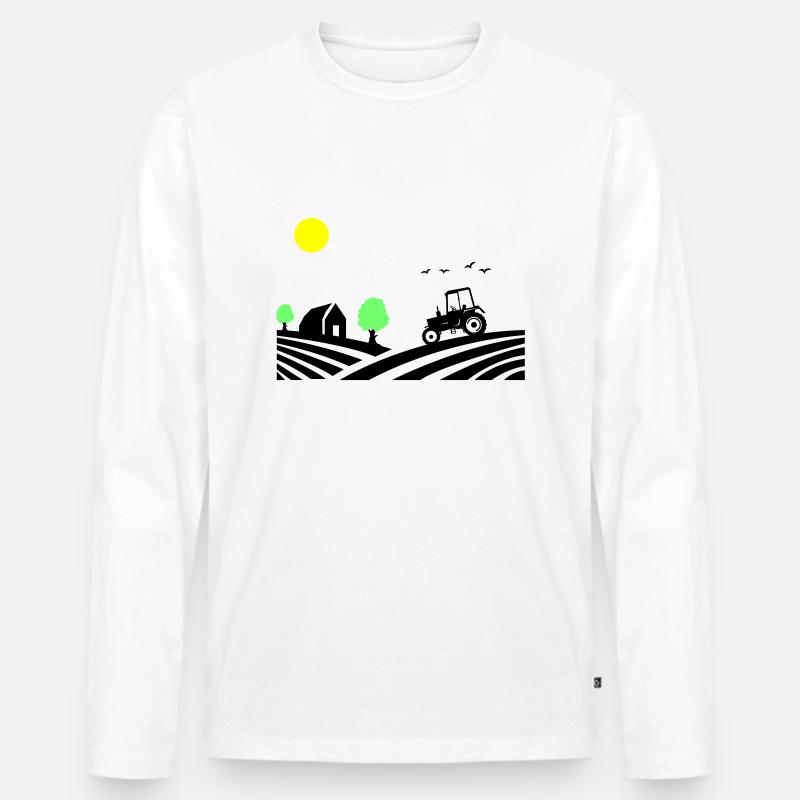 traktor farm - Männer Premium Bio Langarmshirt - Weiß