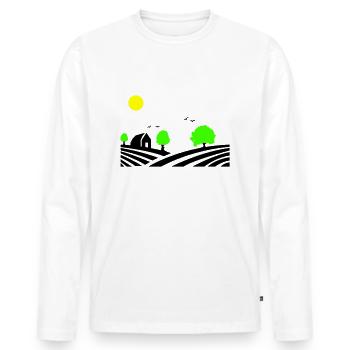 ferme - T-shirt manches longues Premium bio Homme - blanc - Devant - Nico (187cm)
