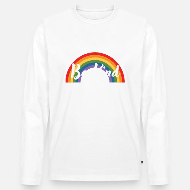 Be Kind Rainbow - Männer Premium Bio Langarmshirt - undefined