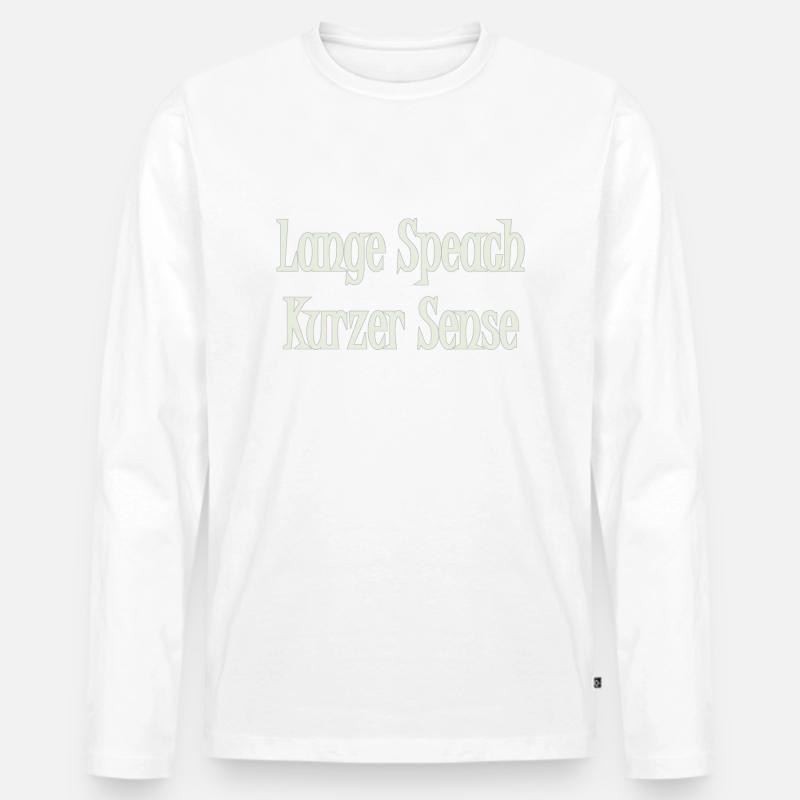 Lange Speach - Männer Premium Bio Langarmshirt - Weiß