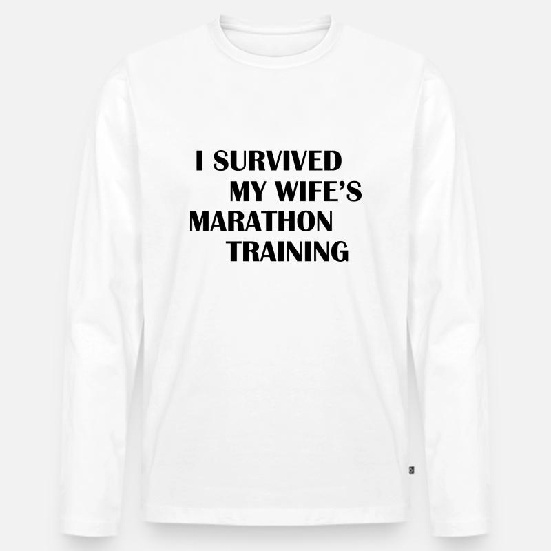 Marathon Running Jogging - Männer Premium Bio Langarmshirt - Weiß