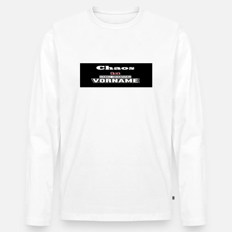 Chaos - Männer Premium Bio Langarmshirt - Weiß