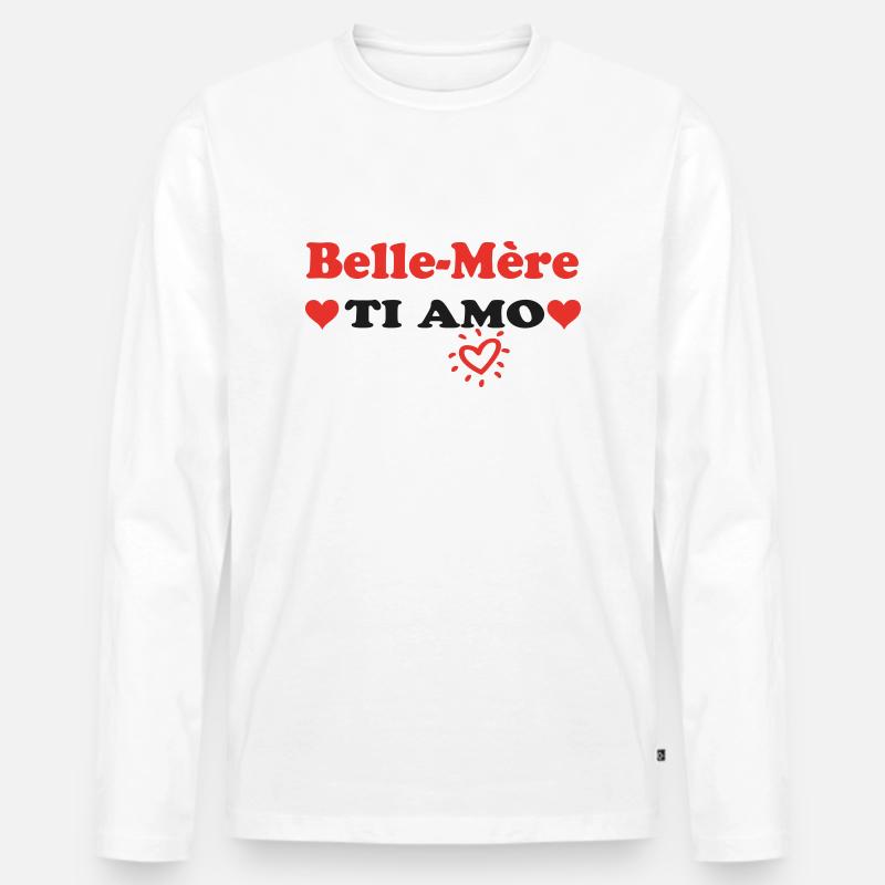 Schwiegermutter ti amo - Männer Premium Bio Langarmshirt - Weiß