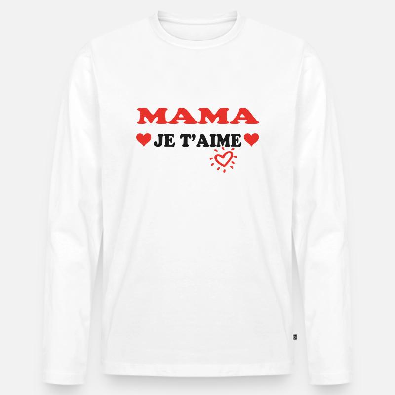 MAMA, ich liebe dich - Männer Premium Bio Langarmshirt - Weiß