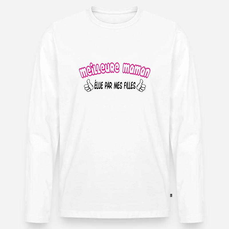 BESTE MAMA - Männer Premium Bio Langarmshirt - Weiß