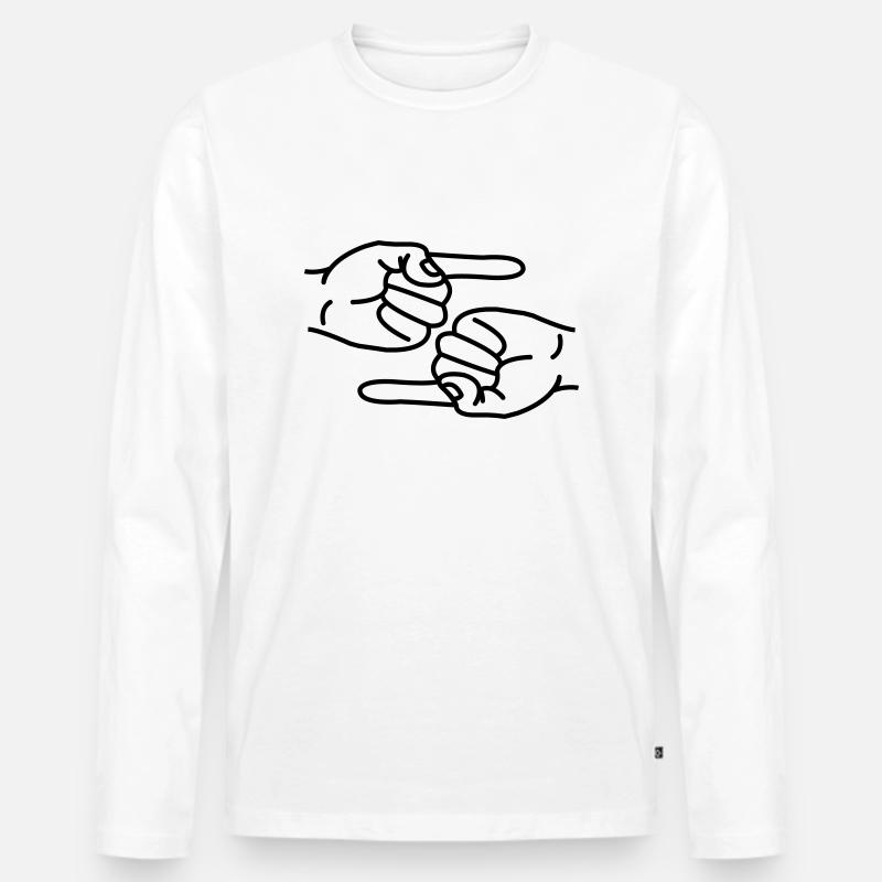 zeigefinger - Männer Premium Bio Langarmshirt - Weiß