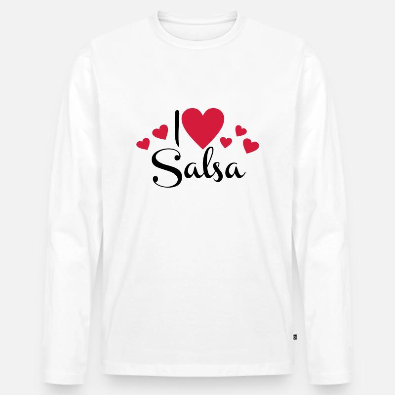 salsa - Männer Premium Bio Langarmshirt - Weiß