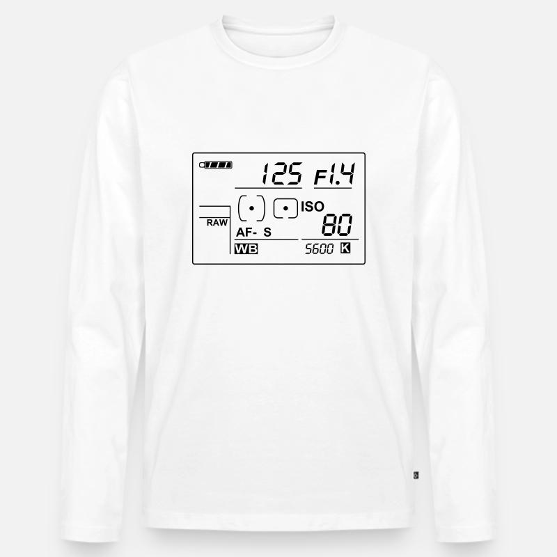 display2015 Einfarbig - Männer Premium Bio Langarmshirt - Weiß
