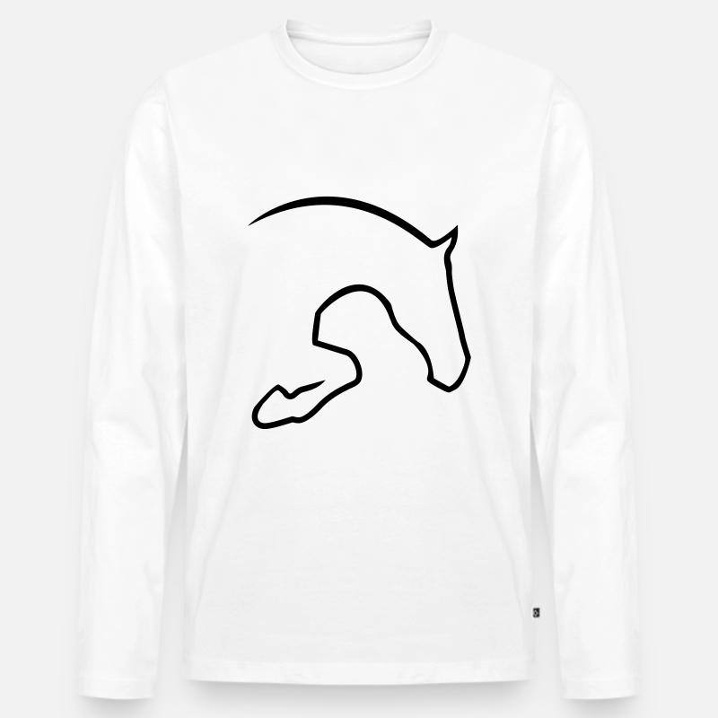 Springpferd - Männer Premium Bio Langarmshirt - Weiß