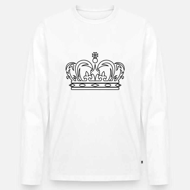 DE - Krone - Männer Premium Bio Langarmshirt - Weiß