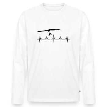 HERZSCHLAG Drachenflieger - Männer Premium Bio Langarmshirt - Weiß - Vorne - Nico (187cm)