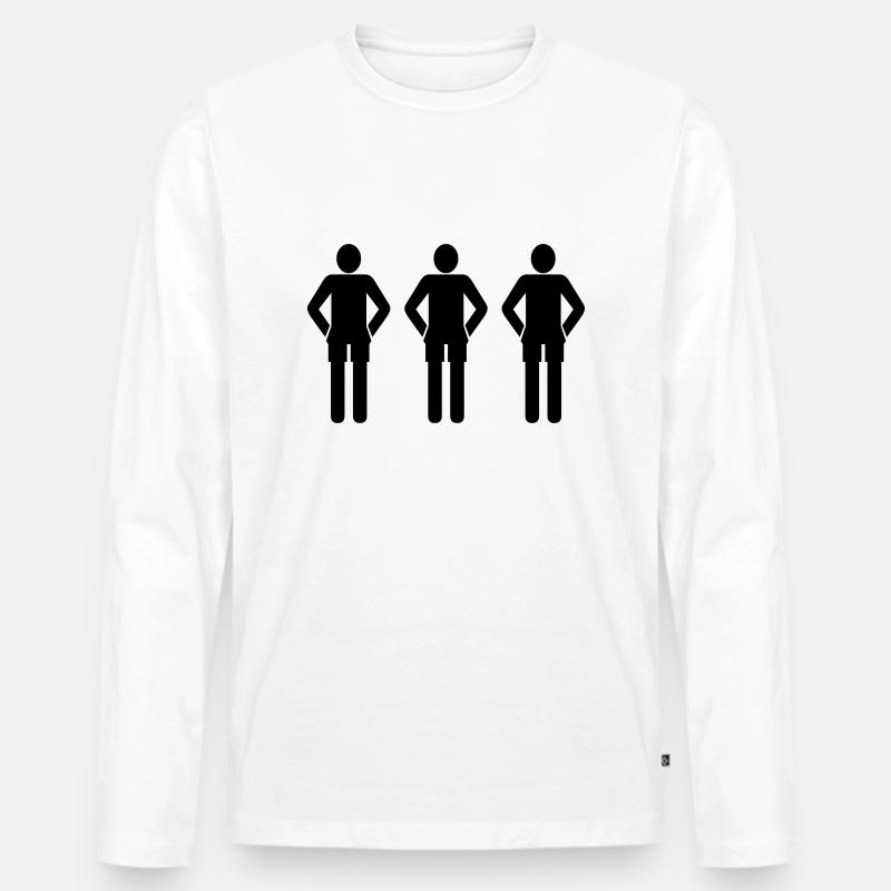 3schwarz - Männer Premium Bio Langarmshirt - Weiß