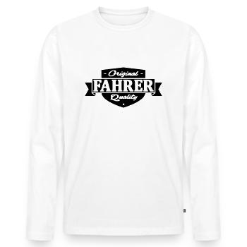 fahrer - Männer Premium Bio Langarmshirt - Weiß - Vorne - Nico (187cm)