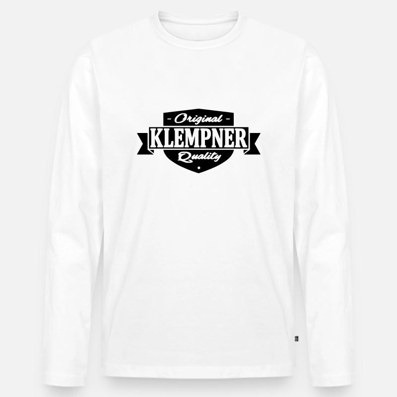 klempner - Männer Premium Bio Langarmshirt - Weiß
