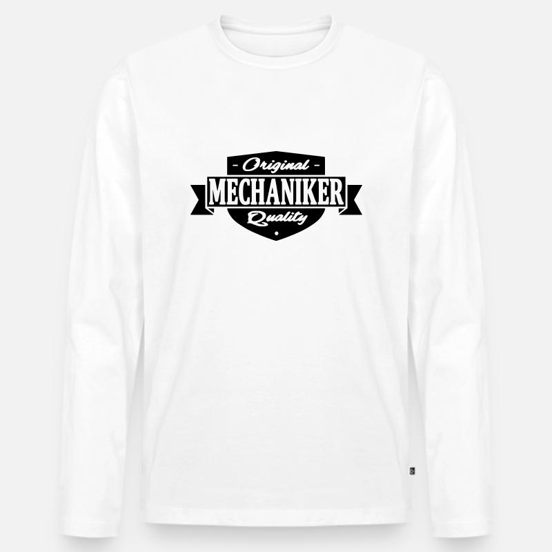 mechaniker - Männer Premium Bio Langarmshirt - Weiß