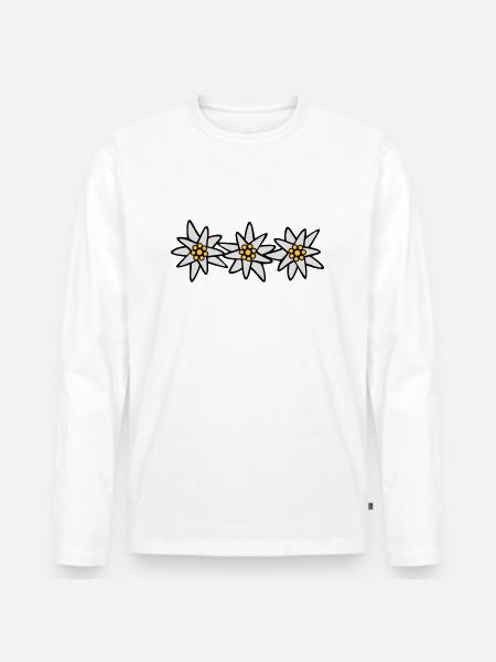 Edelweiss Trio - Men's Premium Organic Long Sleeve Shirt - white