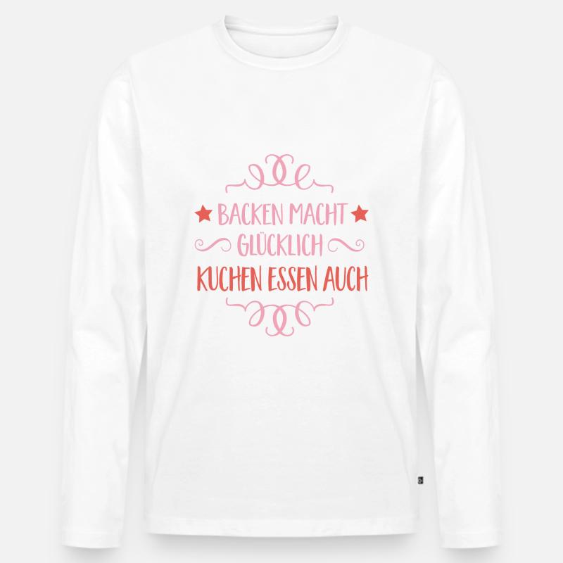 backen - Männer Premium Bio Langarmshirt - Weiß