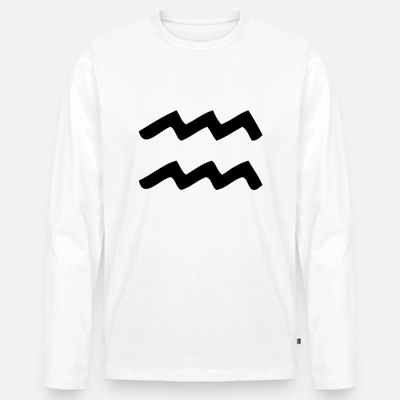 Sternzeichen Wassermann - Männer Premium Bio Langarmshirt - Weiß