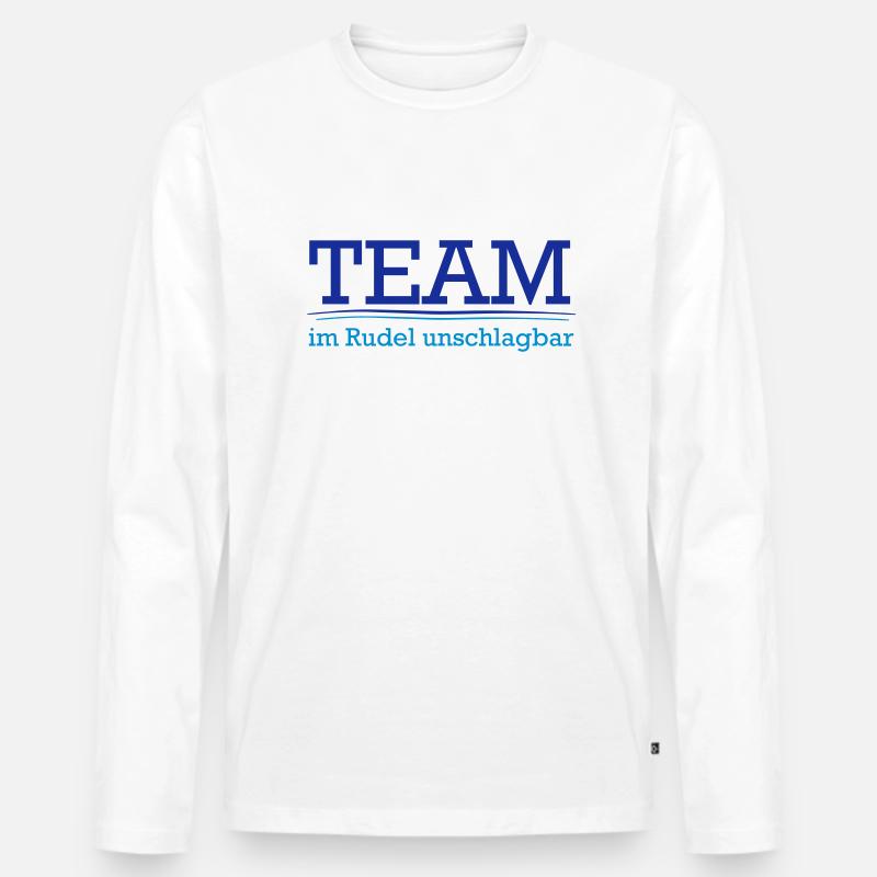 Team im Rudel - Männer Premium Bio Langarmshirt - Weiß