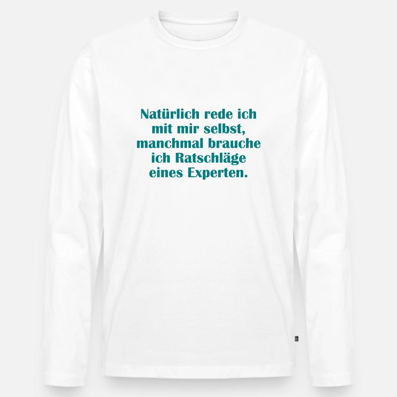 Experte - Männer Premium Bio Langarmshirt - Weiß