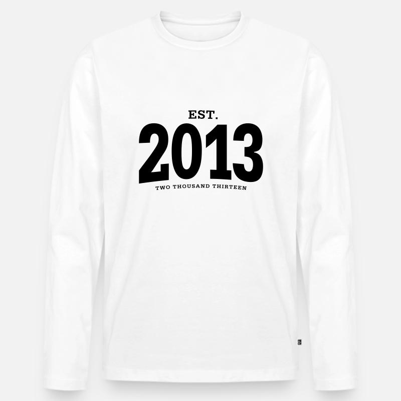 EST. 2013 Two Thousand Thirteen - Männer Premium Bio Langarmshirt - Weiß