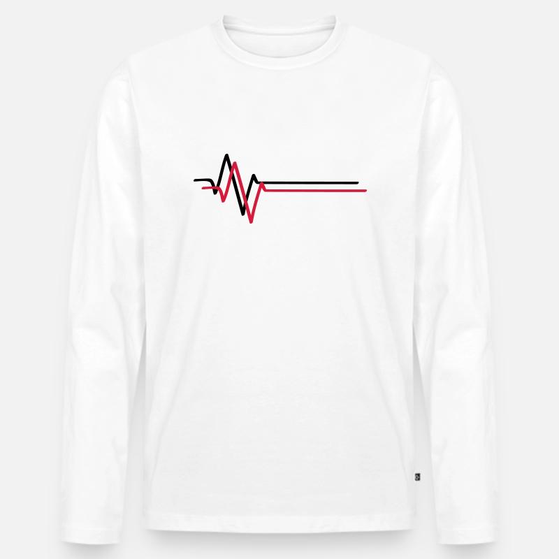 wave_t2 - Männer Premium Bio Langarmshirt - Weiß