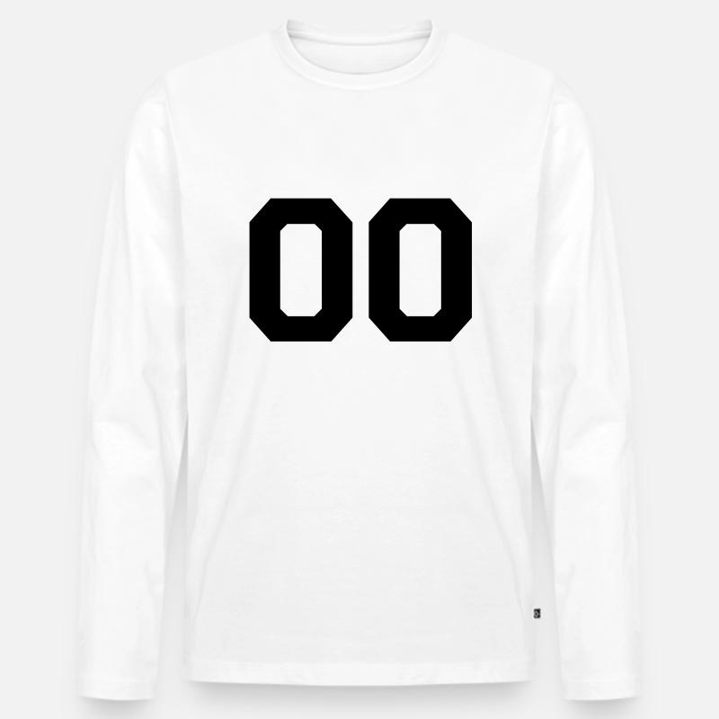 00_nummer_f1 - Männer Premium Bio Langarmshirt - Weiß