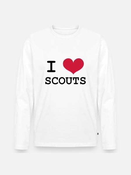 I Love Scouts - Männer Premium Bio Langarmshirt - Weiß