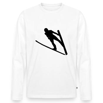 Ski Jumper Figure Ski Jumping Fan Articles Winter - Men's Premium Organic Long Sleeve Shirt - white - Front - Nico (187cm)