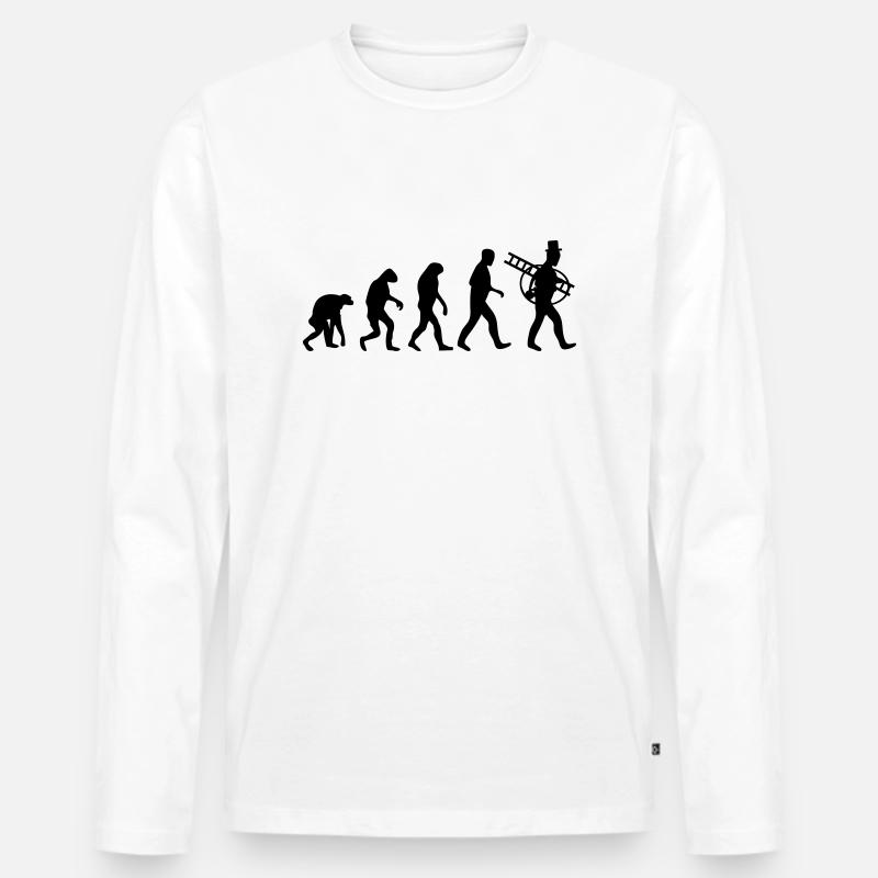 schornsteinfeger evolution - Männer Premium Bio Langarmshirt - Weiß