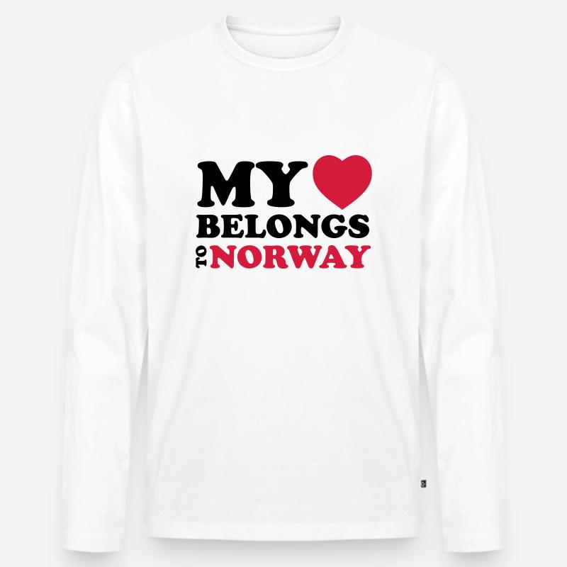 MHBT NORWAY - Männer Premium Bio Langarmshirt - Weiß