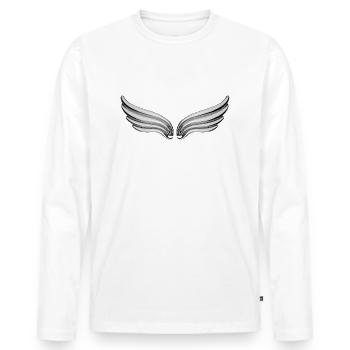 wings - Men's Premium Organic Long Sleeve Shirt - white - Front - Nico (187cm)