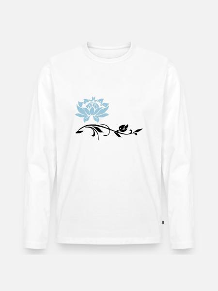 blume - Männer Premium Bio Langarmshirt - Weiß