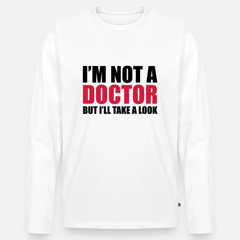 Doctor - Männer Premium Bio Langarmshirt - Weiß