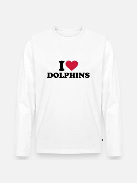 I love dolphins - Men's Premium Organic Long Sleeve Shirt - white