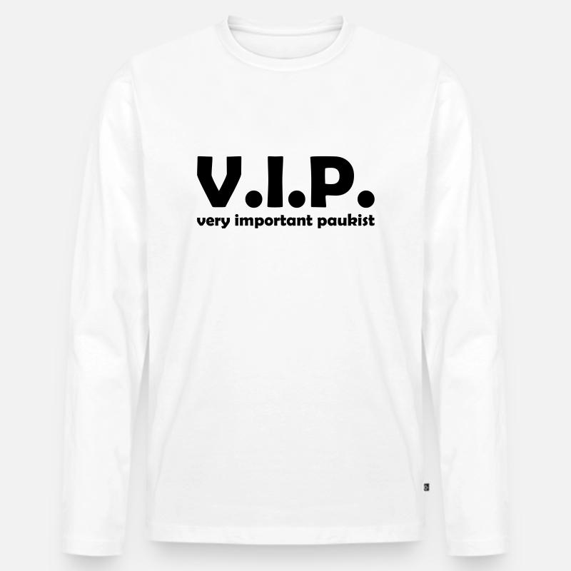 paukist - Männer Premium Bio Langarmshirt - Weiß