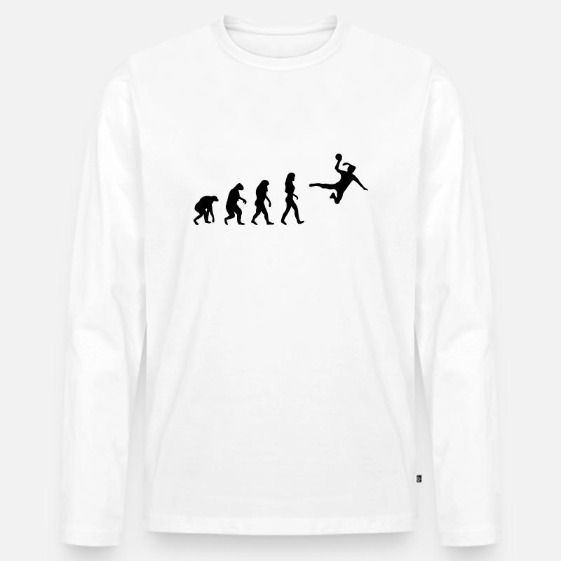 frauenhandball evolution - Männer Premium Bio Langarmshirt - Weiß