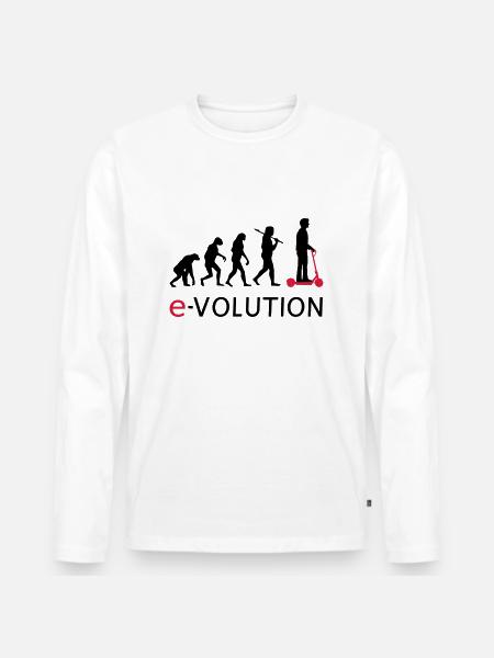 Evolution ElectroScooter eScooter ERoller - Männer Premium Bio Langarmshirt - Weiß