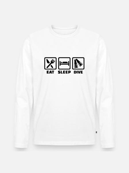 Eat sleep dive - Men's Premium Organic Long Sleeve Shirt - white