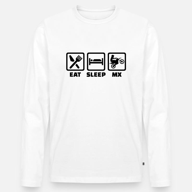 Motocross - Männer Premium Bio Langarmshirt - Weiß