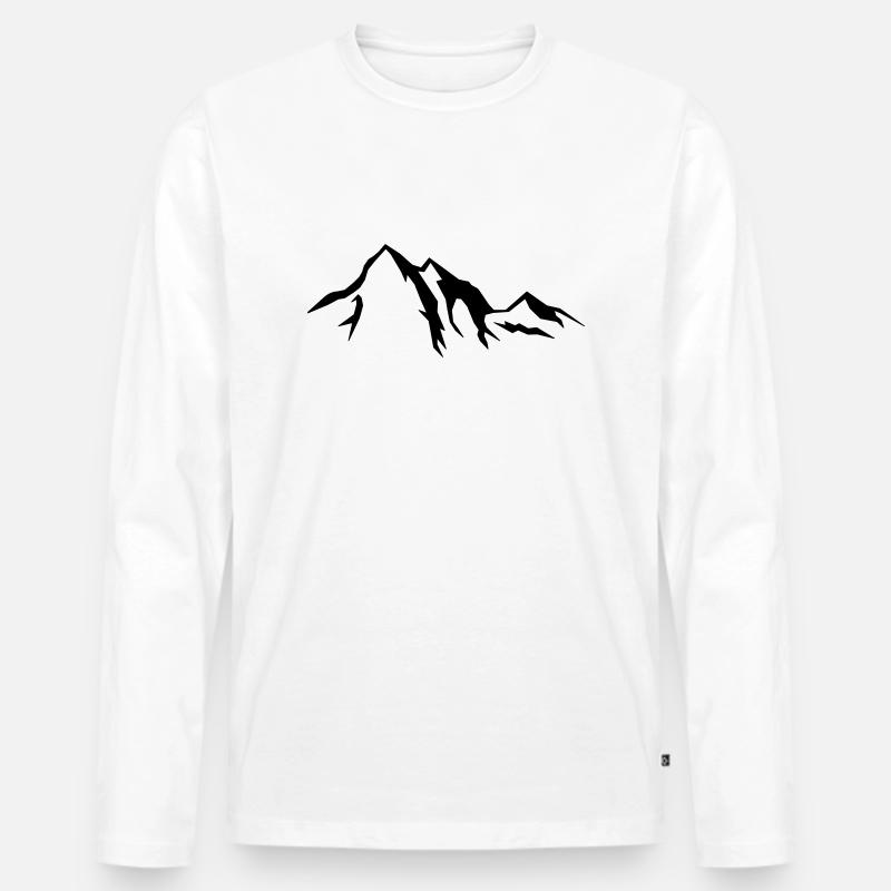 mountains_01 - Männer Premium Bio Langarmshirt - Weiß