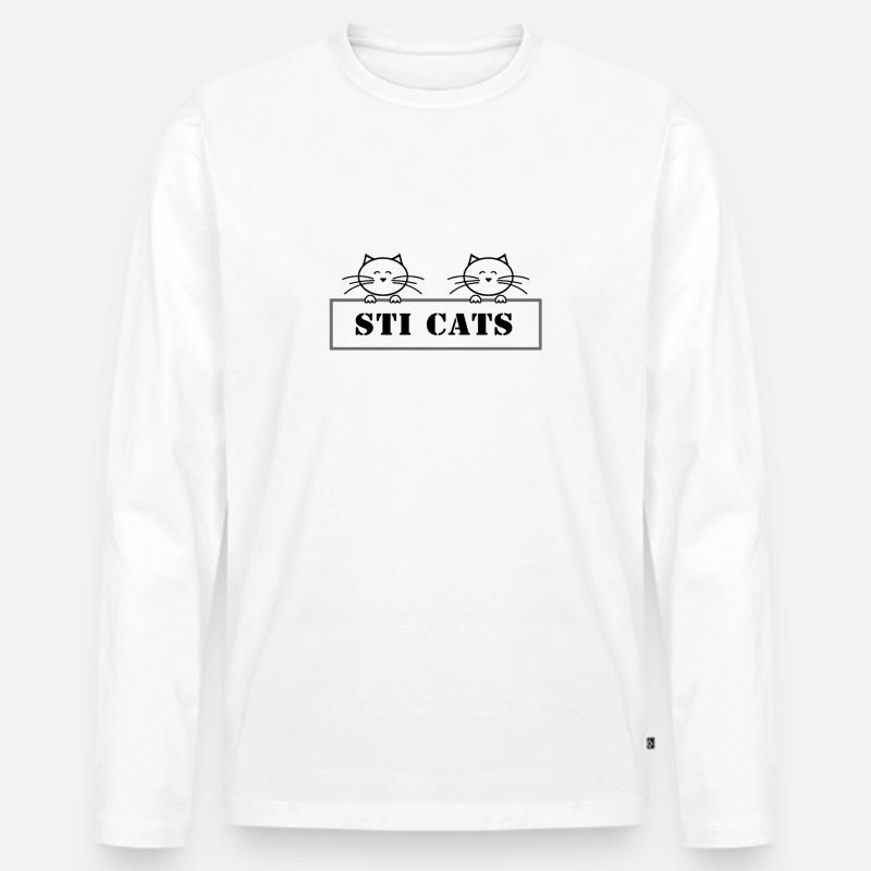 STI CATZ - Männer Premium Bio Langarmshirt - Weiß