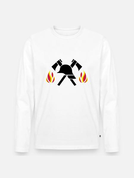 firefighter - Männer Premium Bio Langarmshirt - Weiß