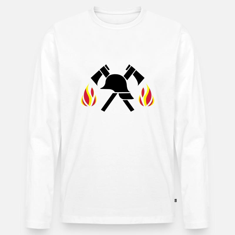 firefighter - Männer Premium Bio Langarmshirt - Weiß