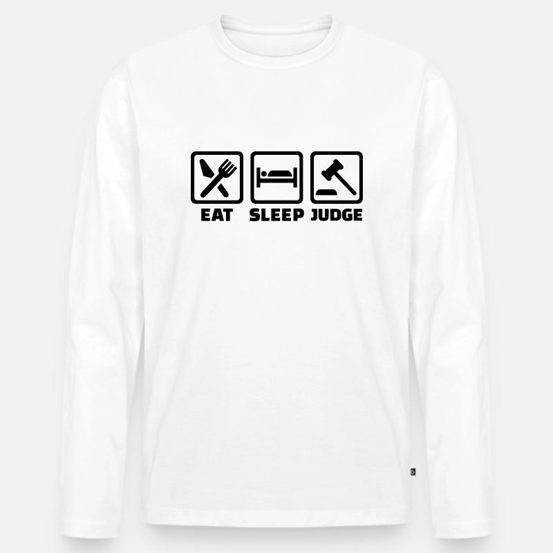 Richter - Männer Premium Bio Langarmshirt - Weiß